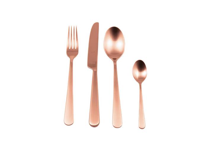Besteck-Set, Edelstahlfarben, Metall, 24-teilig, Besteck, Besteck-Sets