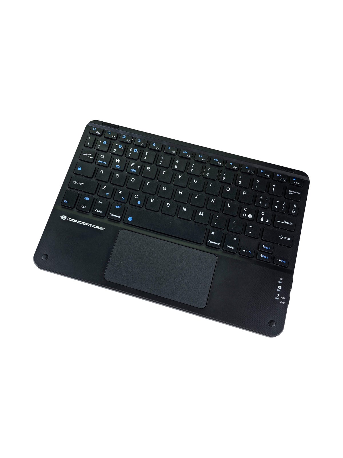 Conceptronic TOBIN01BIT - keyboard - 10" - with touchpad LED indicator - QWERTY - Italian - black Input Device - Tastatur - Italienisch - Schwarz
