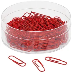 WEDO Büroklammern 27mm kunststoffummantelt VE=10x140 Stück rot