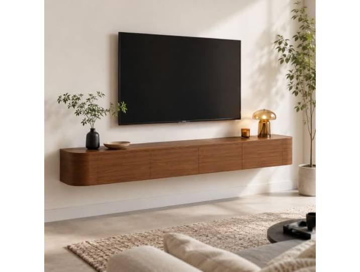 JSLJJBD Schwebendes TV Lowboard zur Wandmontage TV Lowboard mit Stauraum, modernes Design, platzsparend für Wohnzimmer(maroon,47.24in)