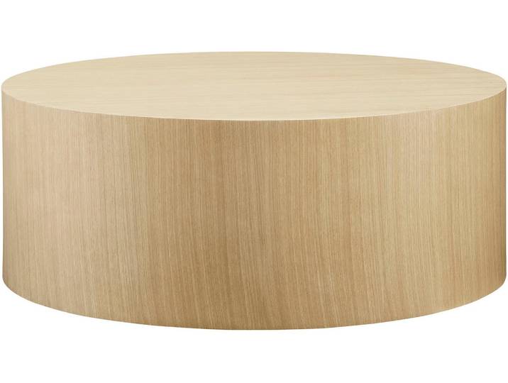 Couchtisch SALESFEVER Design-Couchtisch für stilvolles Wohnen, Ø 80 cm , beige (natur, natur), B:80cm H:30cm T:80cm, MDF mit Eichenholzfurnier, Tische, Couchtisch, Stilvoller & moderner Holztisch mit Echtholzfurnier