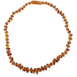 Bernsteinkette - Flachbarock cognac