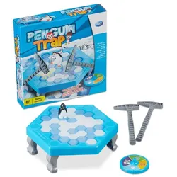 Relaxdays Pinguin Spiel ab 3 Jahren Weiß,Blau,Grau