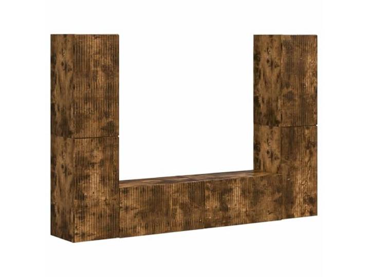 LKJephalotrope 6-Teiliges TV-Schrank-Set Wandmontiert Räuchereiche Flexibles Hängeschrank-System aus Holzwerkstoff für Wohnzimmer und Fernsehecke mit reichlich Stauraum.