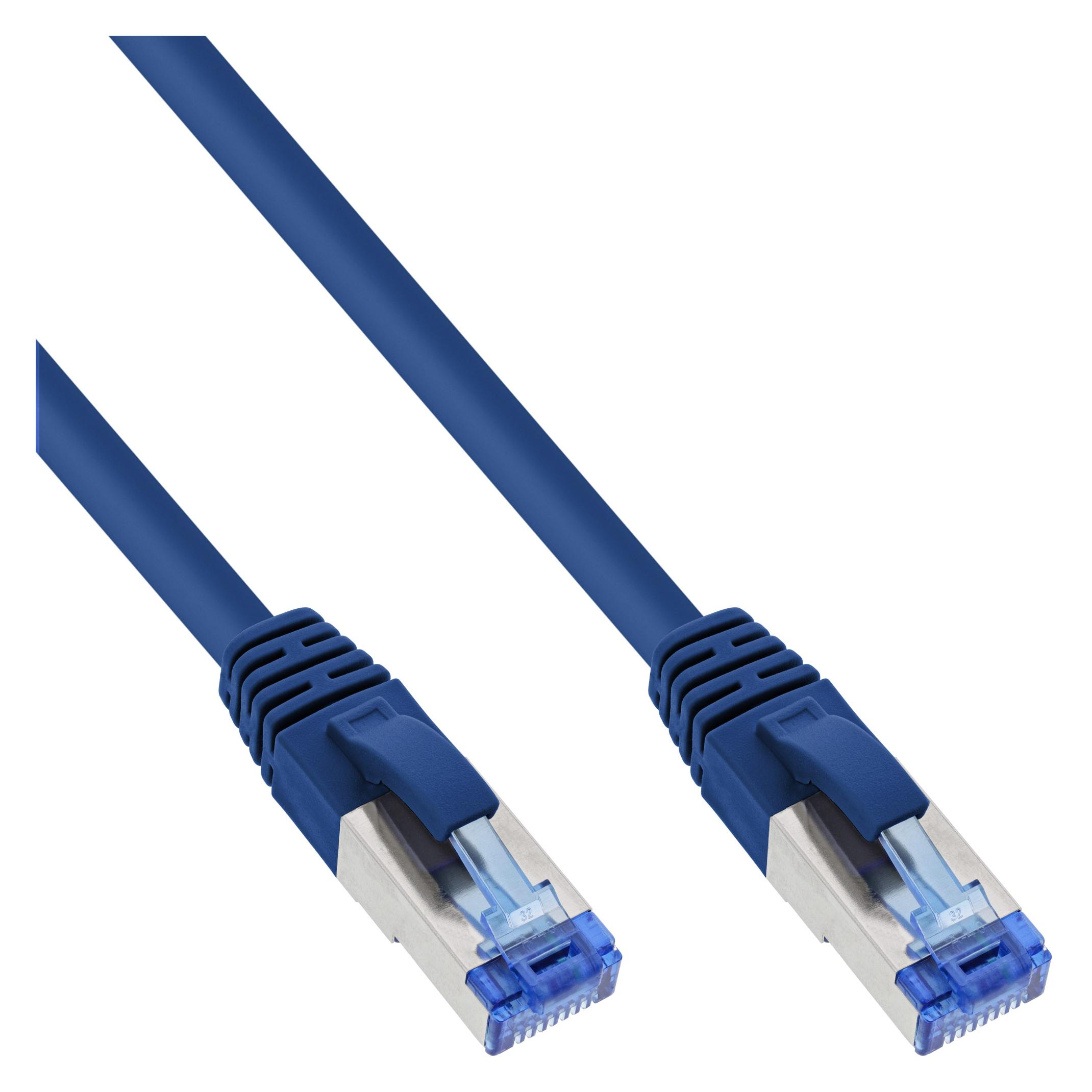 InLine 70er B-Pack Patchkabel S/FTP Cat.6A halogenfrei CU blau - Netzwerk - CAT 6a (S/FTP, CAT6a, 1 m) (B-76811B)