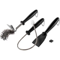 3-teiliges Gasgrill-Reinigungset, Grill-Reinigungsbürste schwarz