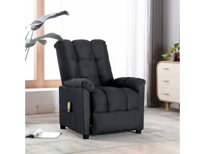 BMP - Electrique Fauteuil de relaxation massant Gris foncé Tissu6893