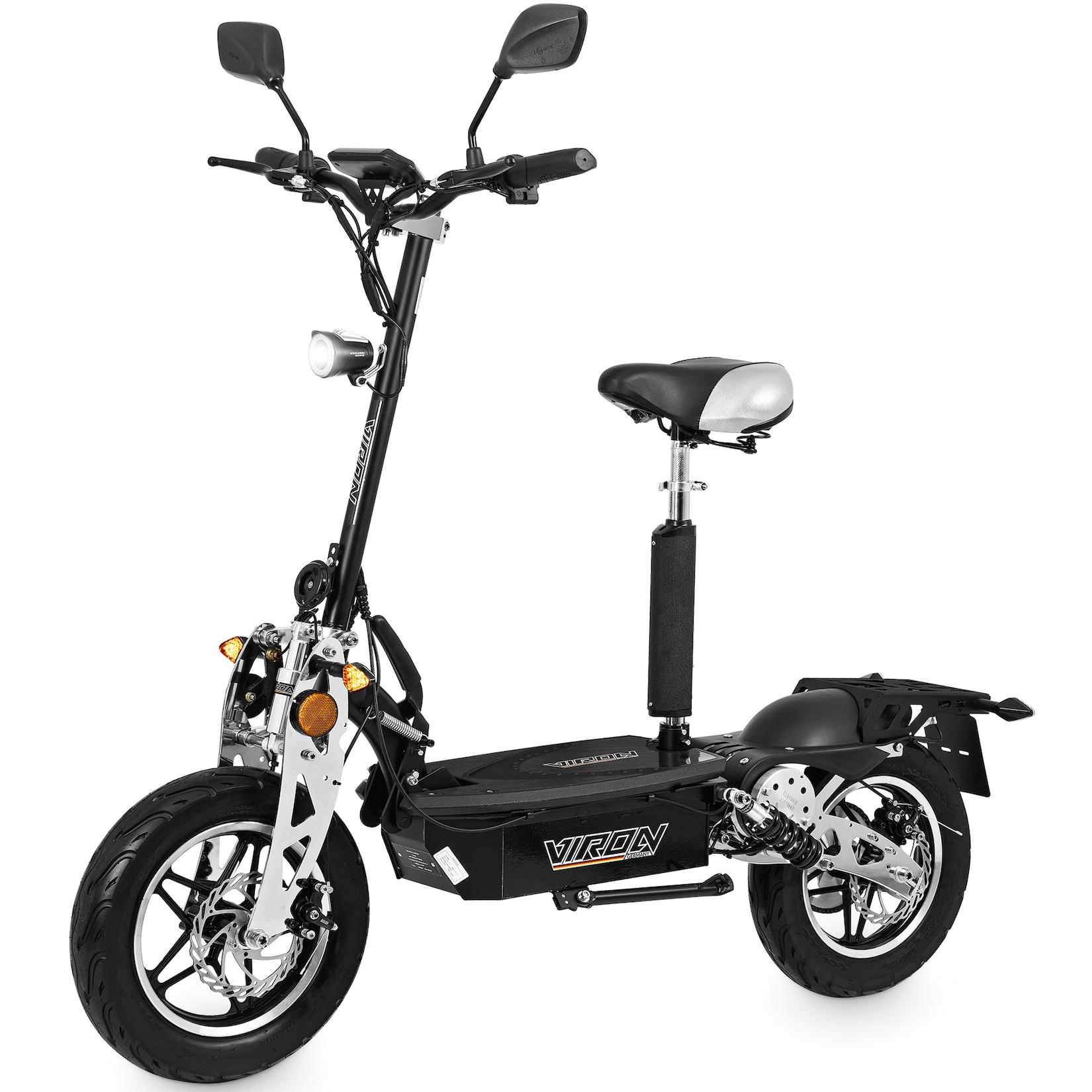 E-Scooter - VR-1500-EEC - mit Straßenzulassung - schwarz mit Korbset