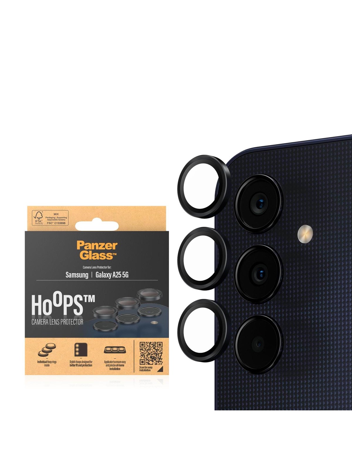 PanzerGlass Hoops Camera Lens Protector Samsung Galaxy A25 5G | Black