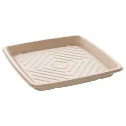 MONOUSO - Quadratische Tabletts aus Zuckerrohr 27x27cm (25 Stück)