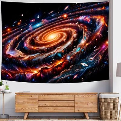 Spiralgalaxie-Wirbel-Universum-Wandteppich, Nebel, Weltraum, leuchtendes goldenes Zentrum, kosmische Schluchten – filmreife Kunst für Wohnzimmer, Schlafzimmer, Studentenwohnheim, Büro, Dekoration,