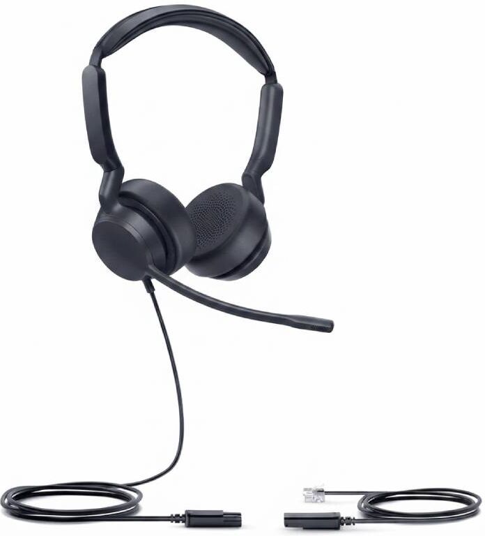 Yealink YHS36 E2 Duo Casque filaire QD-RJ9 Casque filaire stéréo conçu pour les communications professionnelles, avec confort longue durée, son large
