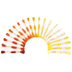buttinette Qualitäts-Sticktwist "Gelb-Orange", Inhalt: 20 Strängchen à 8 m