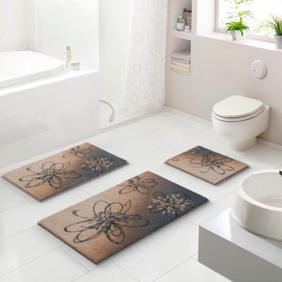 Badematte GRUND "Lusia", beige (taupe), H:20mm, Polyacryl, Badematten, Badematte, Florales Design mit sanftem Farbverlauf, 5 Jahre Garantie