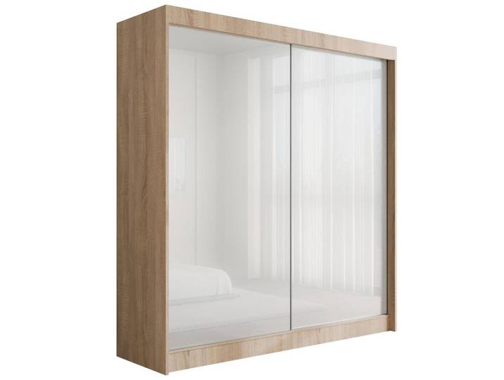 KLEIDERSCHRANK PEKA - 200 cm - Sonoma Eiche Weiß