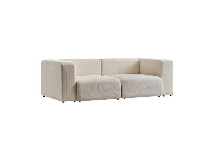 en.casa Sofa, 2 Teile, »Suldal« 2-Sitzer Modulsofa Cord Beige