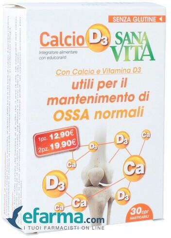 Sant'anna Sanavita Calcio D3 Integratore Per Le Ossa 30 Compresse