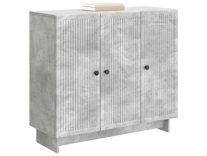 KTHLBRH Anrichte grau Beton 89 x 34,5 x 80 cm Ingenieurholz Rechteckiges Vintage-Design, klassische Knöpfe, Möbel für Wohnzimmer, praktisch und stilvoll