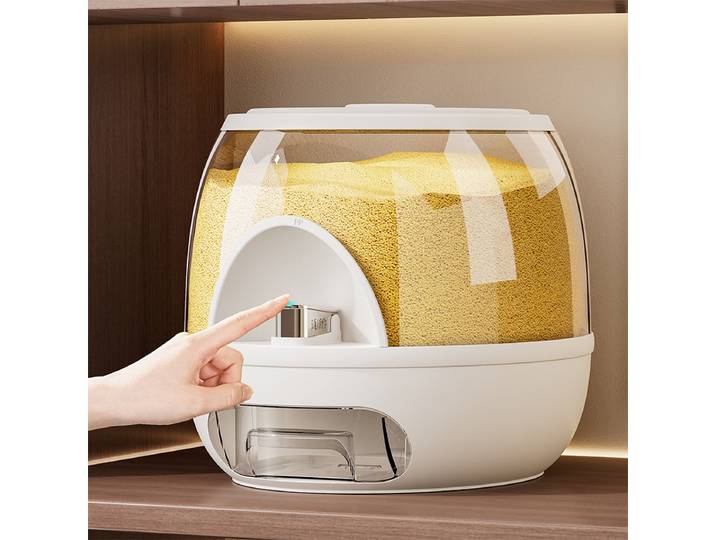 Seau à riz pressé haut de gamme, résistant à l'humidité, boîte à riz sensorielle haut de gamme, réservoir à riz en plastique pour cuisine domestique, design simple