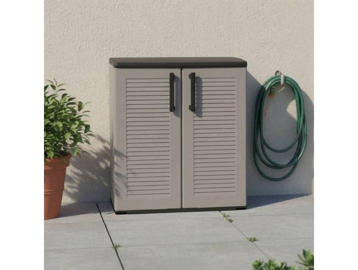 Armoire Extérieure Arisa Dmora en Plastique Gris 68x37x84h cm
