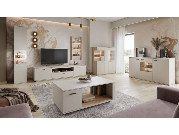 Vitrine Jeeran 40 x 198 x 37cm Beige