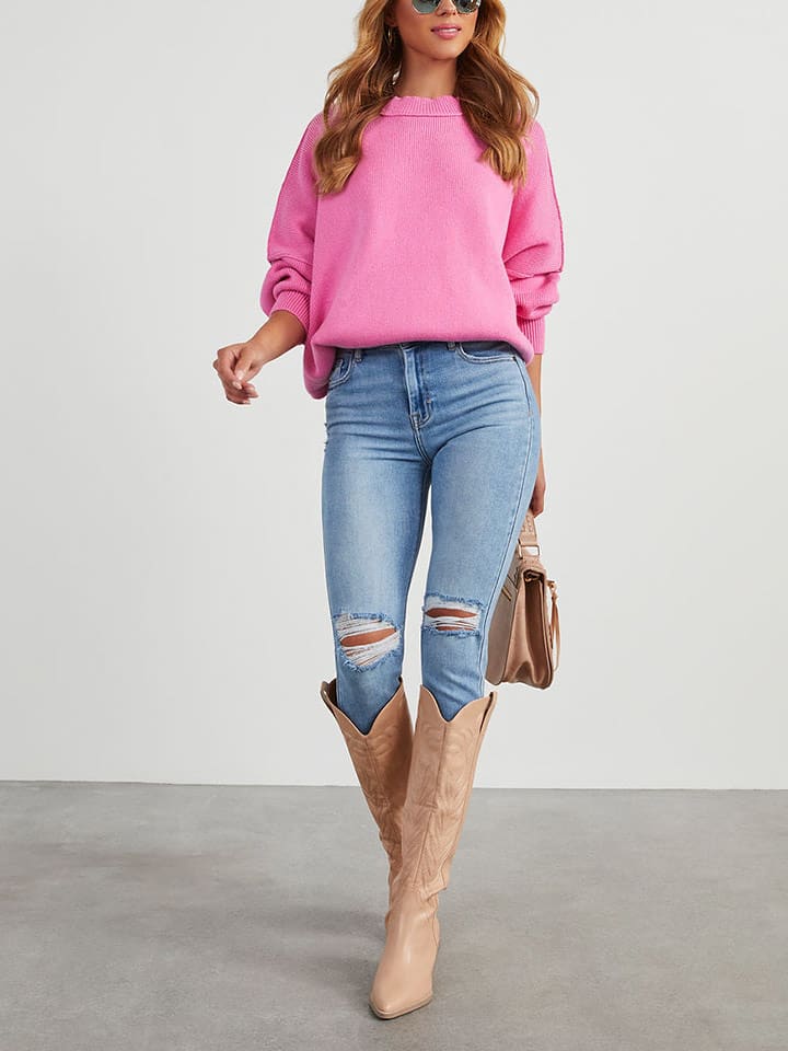 Milan Kiss Pullover in Pink - XL