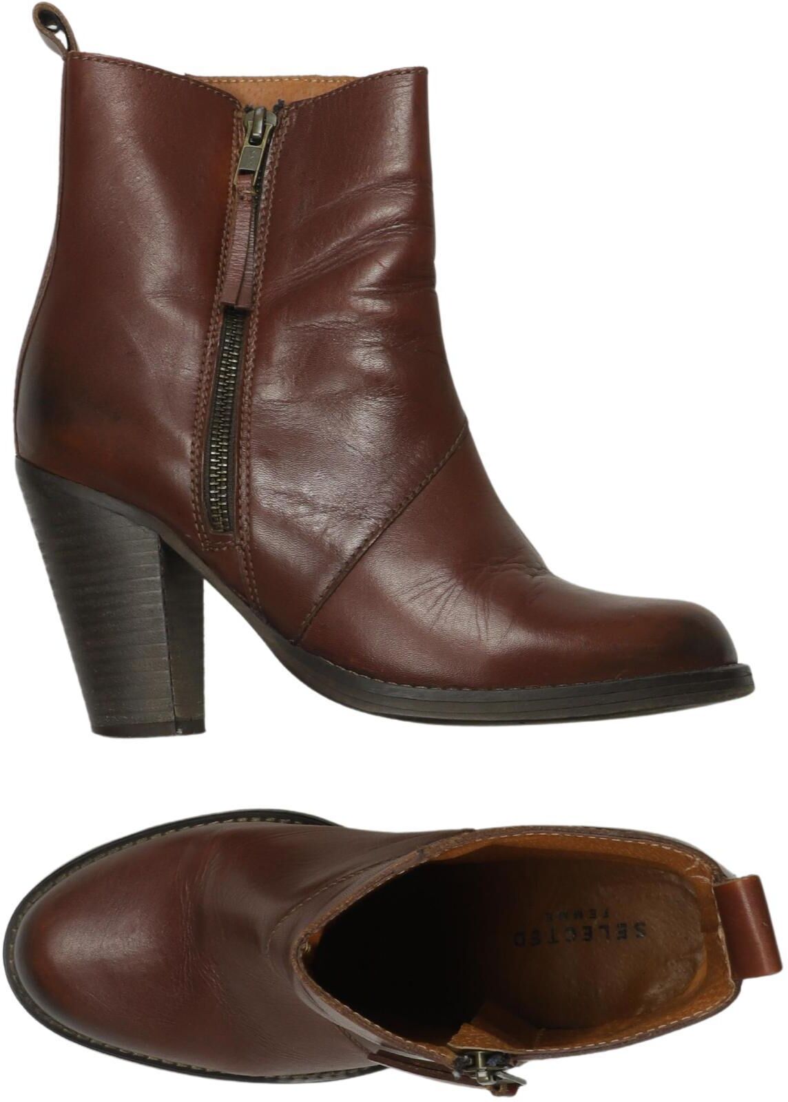 Selected Damen Stiefelette, Braun, Gr. EU 39, kein / Etikett - Second Hand