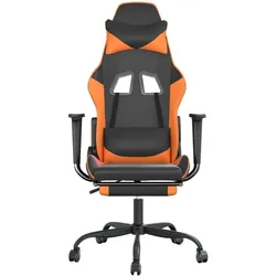 vidaXL Gaburas (Mit Fussablage), Gaming Stuhl, Schwarz