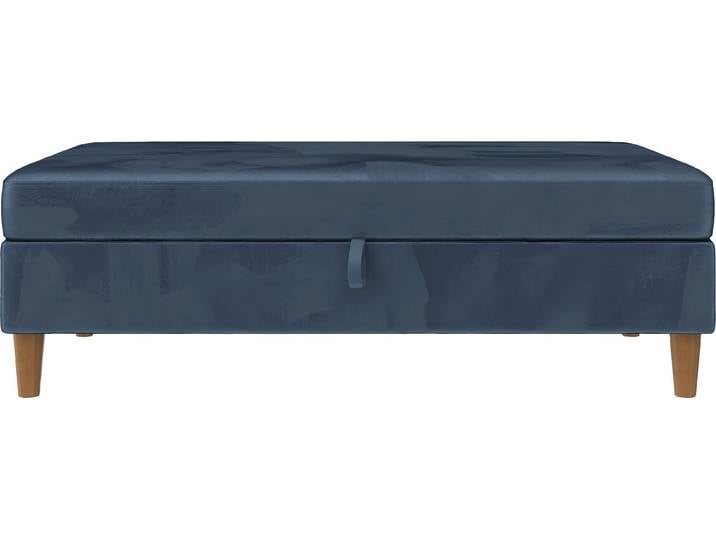 Stauraumhocker, Velours, Blau, 130×69 cm, Mit Stauraum, Modern, DOREL HOME
