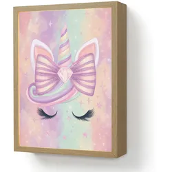 WANDLEUCHTE MIT AKKU Einhorn - Glitzer - Regenbogen - Pastell LED 30x40 cm Wandlampe
