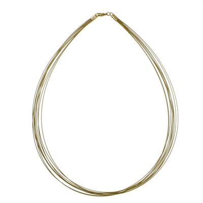 Halsreif OSTSEE-SCHMUCK "Ostsee-Schmuck Halsreif Nyloncollier 13-reihig -goldfarben-" Gr. 42, gold, Halsketten, Damen, 42cm, Edelstahl, L: 42