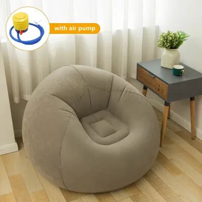 Multisell Products Hub PVC Lounger Seat, Large Lazy Inflatable Sofa Chairs, Bean Bag Sofas, Pouf Puff Couch For Tatami & Living Room khaki