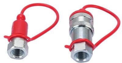 DynamicDeals Heavy Duty Hydraulic Quick Connect Coupler Set With Dust Caps Heavy Duty Hydraulic Quick Connect Coupler Set With Dust Caps
