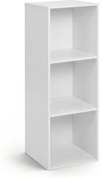 Costway 3-Cube Bookcase with 2 Anti-tipping Kits and Cubby Storage Organizer for Home Office-White