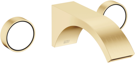 Dornbracht Cyo Dreiloch-Wand-Armatur 36712811-28 für Waschtisch, Ausladung 190mm, ohne Ablaufgarnitur, messing gebürstet