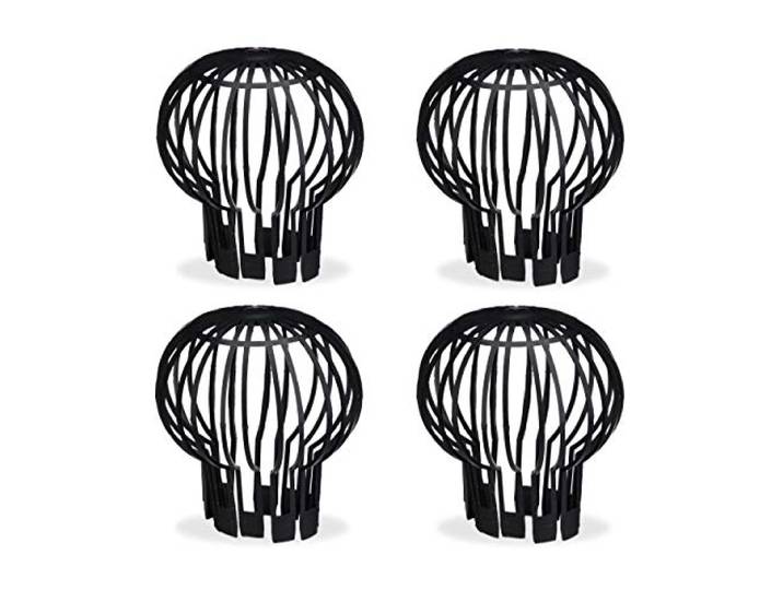 Relaxdays regenpijp beschermer, set van 4, Ø 13 cm, zwart