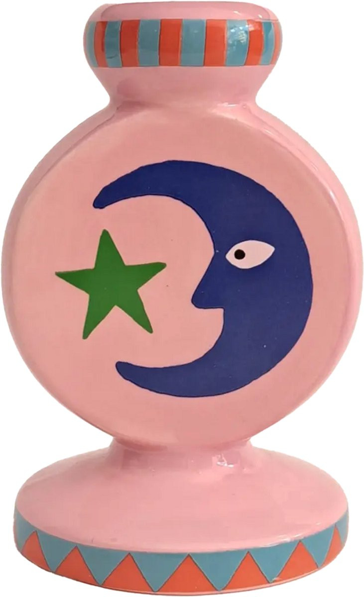 Kitsch Kitchen kandelaar Loteria La Luna voor stompkaarsen