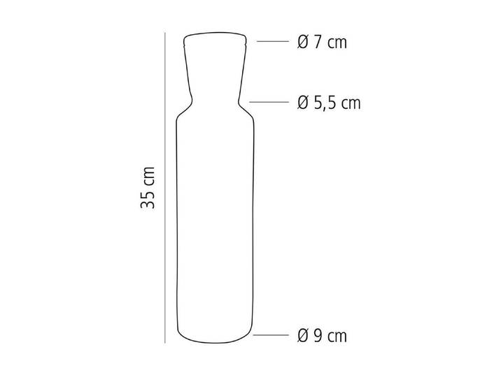 Karaffe APS Lines 1,5 Liter , transparent, B:9cm H:35cm Ø:9cm, Glas, Karaffen, Karaffe