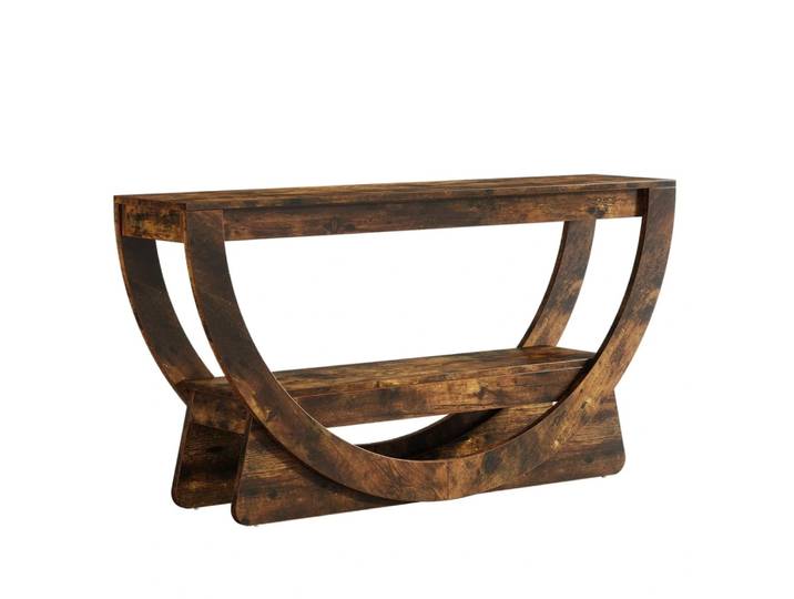 Console en mdf avec rangement brun rustique 160x30x80,5 cm