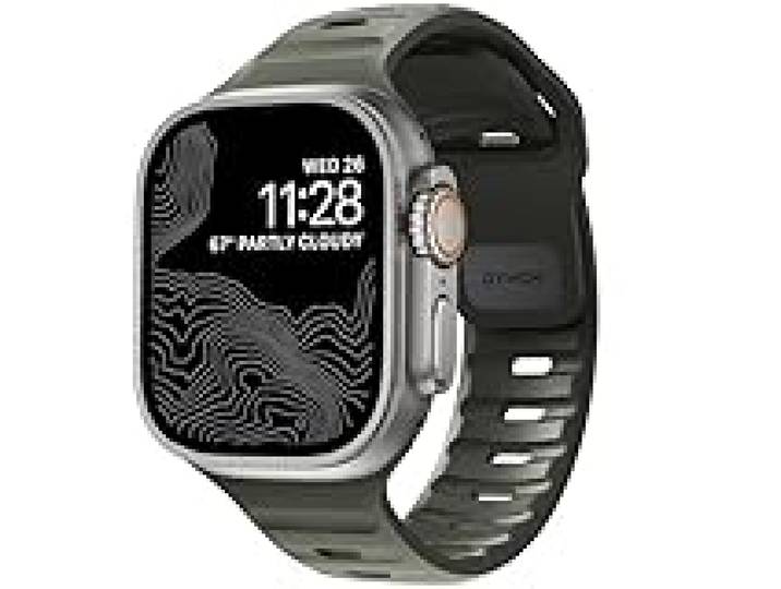 NOMAD Bracelet Sport 45 Mm Vert Cendré Bracelet Apple Watch Ultra 2, Conçu Pour Donner À Votre Apple Watch Un Look Moderne Et Athlétique Avec Les Nouvelles Séries 11, Ultra 1-3, Séries 1-10 Et Se.
