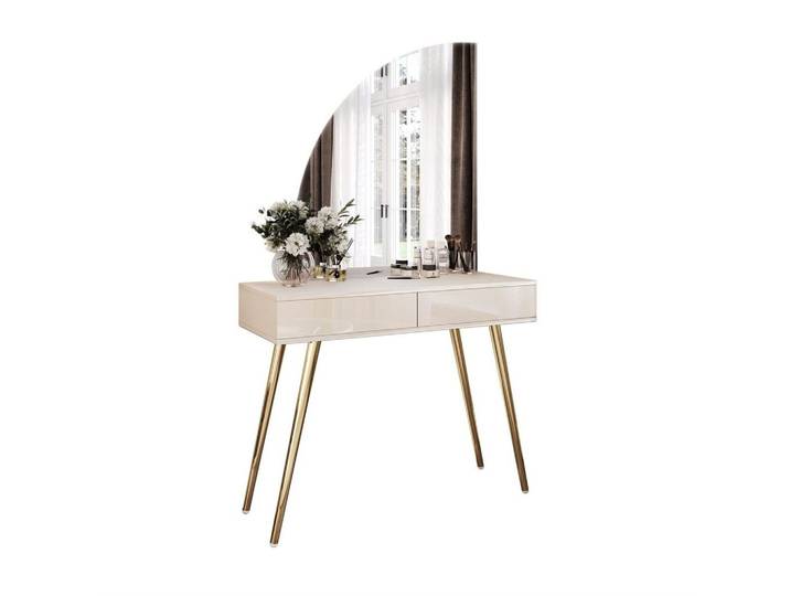 SCHMINKTISCH SIENNA-QS KASCHMIR mit LED-Spiegel PUSH OPEN