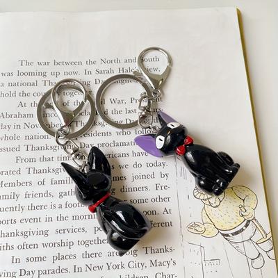 ModernMart Cute Black Cat Keychain PVC Kawaii Cat Bag Charm For Keys And Accessories Cute Black Cat Keychain PVC Kawaii Cat Bag Charm For Keys And Accessories