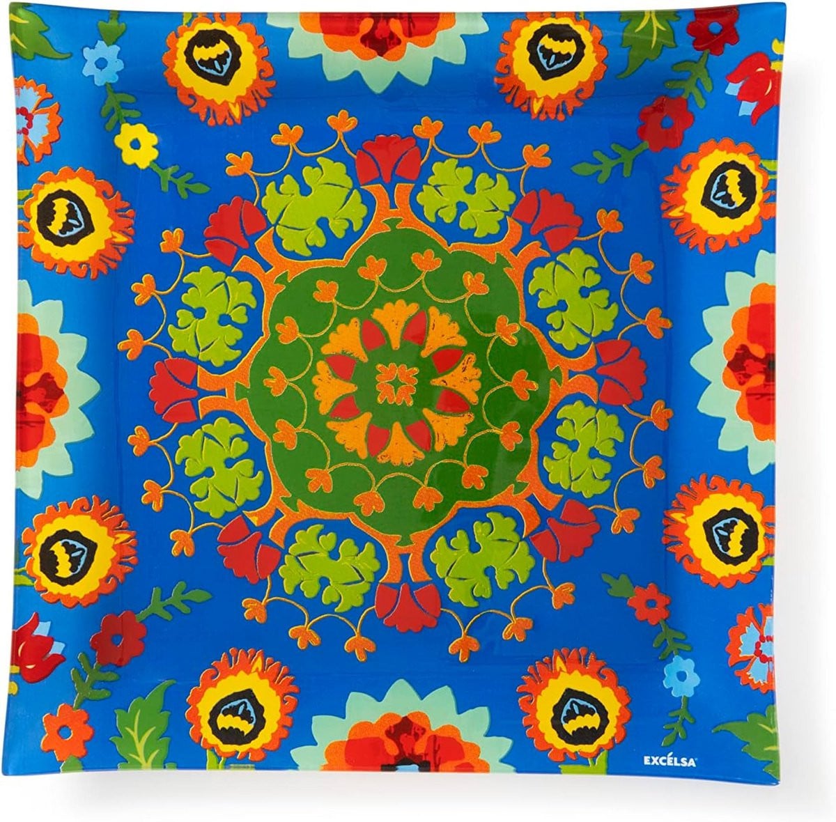 Decoratieve Vierkante Glazen Serveerschaal 30x30 cm - Magnetron & Vaatwasserbestendig