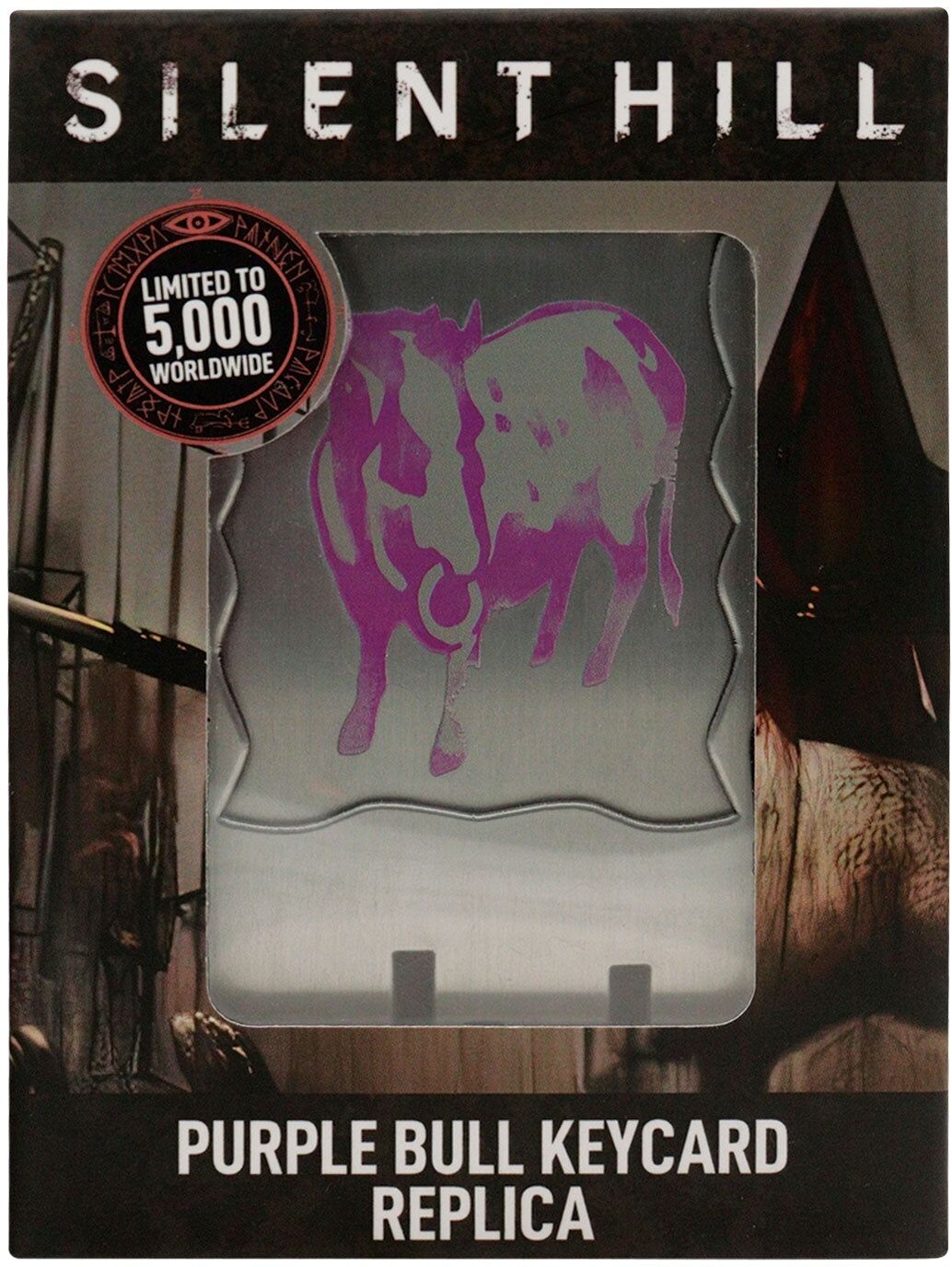 Fanattik Silent Hill Purple Bull Keycard Limited Edition Replica - Antique Nickel-Plated Metal - Official Silent Hill Collectable