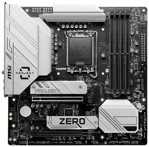 MSI B760M PROJECT ZERO Mainboard Sockel (PC) Intel LGA 1700 Formfaktor (Details) Micro-ATX Mainboard-Chipsatz Intel B760
