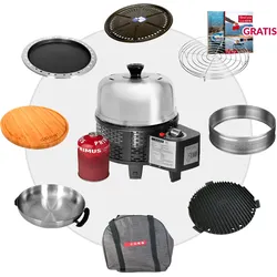 COBB Gas Grill PRO BLACK inkl. Grillplatte ~ 10-teilig | Multifunktionsküche | S...