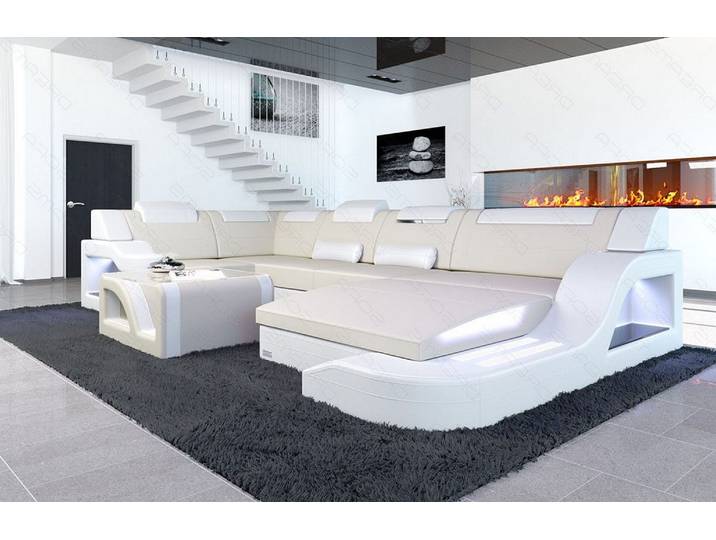 Stoff Wohnlandschaft Palermo U-Form