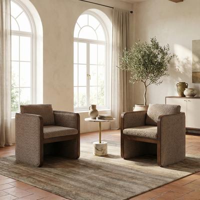 Christopher Knight Home Thaloren Upholstered Rubberwood Accent Arm Chairs(Set of 2)