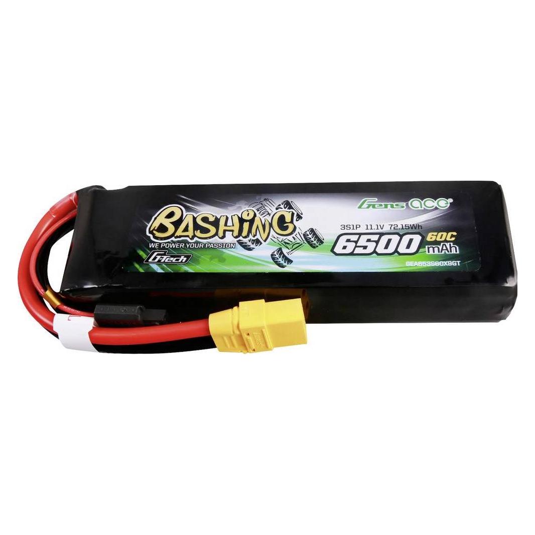 Gens Ace G-Tech 6500mAh 11.1V 60C 3S1P Lipo Battery Pack with XT90-Bashing Series (6500 mAh, 11.10 V) (GEA653S60X9GT)