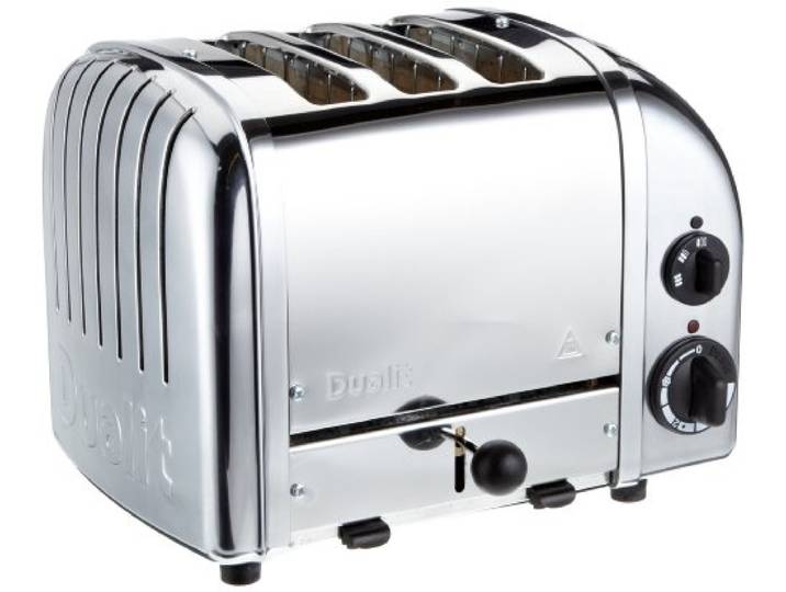 Dualit NEWGEN Premium Toaster 3 Scheiben Poliert, handgefertigt in GB Toaster Retro mit Sandwichaufsatz und ProHeat®-Heizelemente, gleichmäßige Bräune, mechanischer Timer, manueller Hebel